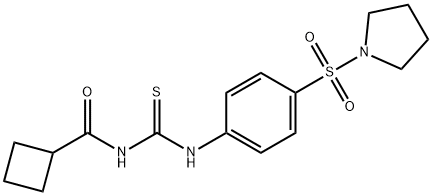 N-({[4-(1-pyrrolidinylsulfonyl)phenyl]amino}carbonothioyl)cyclobutanecarboxamide Struktur