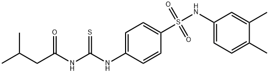 N-{[(4-{[(3,4-dimethylphenyl)amino]sulfonyl}phenyl)amino]carbonothioyl}-3-methylbutanamide Struktur