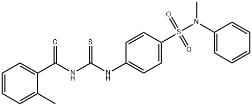 2-methyl-N-{[(4-{[methyl(phenyl)amino]sulfonyl}phenyl)amino]carbonothioyl}benzamide Struktur