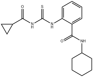 N-cyclohexyl-2-(cyclopropanecarbonylcarbamothioylamino)benzamide Structure
