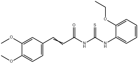 3-(3,4-dimethoxyphenyl)-N-{[(2-ethoxyphenyl)amino]carbonothioyl}acrylamide Structure