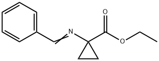 Cyclopropanecarboxylic acid, 1-[(phenylmethylene)amino]-, ethyl ester 化学構造式