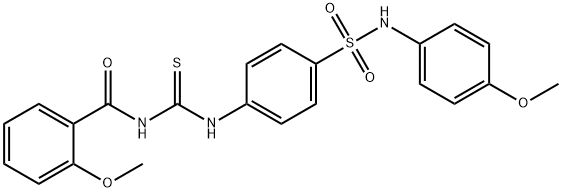 2-methoxy-N-{[(4-{[(4-methoxyphenyl)amino]sulfonyl}phenyl)amino]carbonothioyl}benzamide Struktur