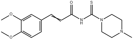 (E)-3-(3,4-dimethoxyphenyl)-N-(4-methylpiperazine-1-carbothioyl)prop-2-enamide Struktur