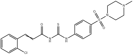 (E)-3-(2-chlorophenyl)-N-[[4-(4-methylpiperazin-1-yl)sulfonylphenyl]carbamothioyl]prop-2-enamide Structure