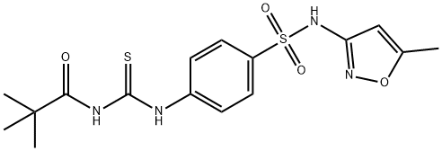 2,2-dimethyl-N-{[(4-{[(5-methyl-3-isoxazolyl)amino]sulfonyl}phenyl)amino]carbonothioyl}propanamide Structure