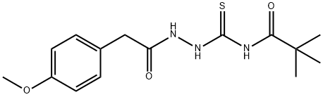 N-({2-[(4-methoxyphenyl)acetyl]hydrazino}carbonothioyl)-2,2-dimethylpropanamide|