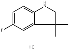 5-fluoro-3,3-dimethyl-2,3-dihydro-1H-indole hydrochloride 结构式