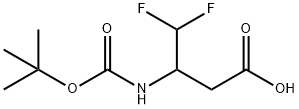 Butanoic acid, 3-[[(1,1-dimethylethoxy)carbonyl]amino]-4,4-difluoro- Struktur