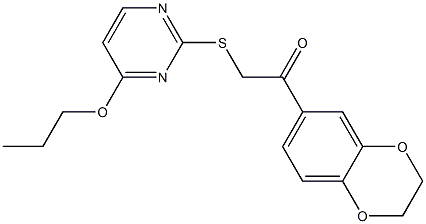 1-(2,3-dihydro-1,4-benzodioxin-6-yl)-2-(4-propoxypyrimidin-2-yl)sulfanylethanone Structure