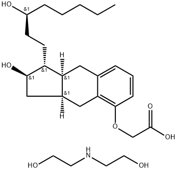 2-[[(1R,2R,3aS,9aS)-2-hydroxy-1-[(3S)-3-hydroxyoctyl]-2,3,3a,4,9,9a-hexahydro-1H-cyclopenta[g]naphthalen-5-yl]oxy]acetic acid,2-(2-hydroxyethylamino)ethanol Structure