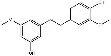 Phenol, 4-[2-(3-hydroxy-5-methoxyphenyl)ethyl]-2-methoxy- Struktur