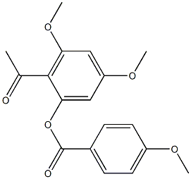 Benzoic acid, 4-methoxy-, 2-acetyl-3,5-dimethoxyphenyl ester Structure
