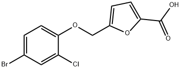 5-[(4-ブロモ-2-クロロフェノキシ)メチル]-2-フロ酸 化学構造式
