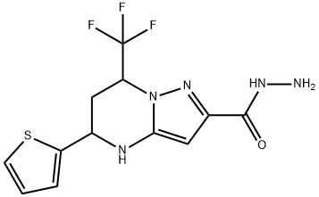 5-thien-2-yl-7-(trifluoromethyl)-4,5,6,7-tetrahydropyrazolo[1,5-a]pyrimidine-2-carbohydrazide Struktur