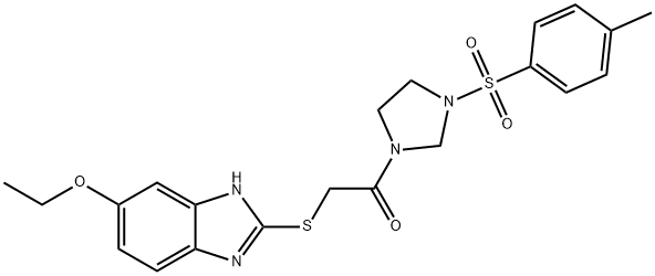 2-[(5-ethoxy-1H-benzimidazol-2-yl)sulfanyl]-1-{3-[(4-methylphenyl)sulfonyl]imidazolidin-1-yl}ethanone Structure