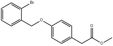 2-(4-((2-溴苄基)氧基)苯基)乙酸甲酯,833485-11-3,结构式