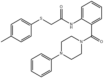 2-(4-methylphenyl)sulfanyl-N-[2-(4-phenylpiperazine-1-carbonyl)phenyl]acetamide Struktur