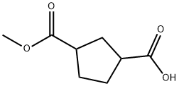 3-(甲氧基羰基)环戊烷-1-羧酸 结构式