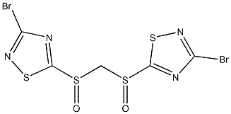 3-bromo-5-[(3-bromo-1,2,4-thiadiazol-5-yl)sulfinylmethylsulfinyl]-1,2,4-thiadiazole, 845879-07-4, 结构式