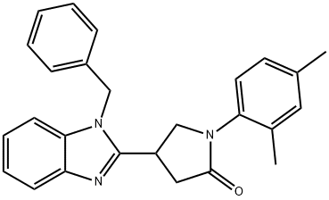 4-(1-benzyl-1H-benzo[d]imidazol-2-yl)-1-(2,4-dimethylphenyl)pyrrolidin-2-one Structure
