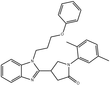 1-(2,5-dimethylphenyl)-4-(1-(3-phenoxypropyl)-1H-benzo[d]imidazol-2-yl)pyrrolidin-2-one Structure