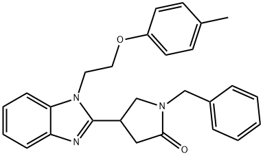 1-benzyl-4-(1-(2-(p-tolyloxy)ethyl)-1H-benzo[d]imidazol-2-yl)pyrrolidin-2-one Struktur
