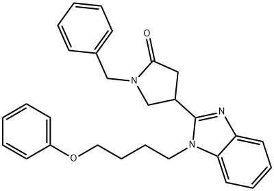 1-benzyl-4-(1-(4-phenoxybutyl)-1H-benzo[d]imidazol-2-yl)pyrrolidin-2-one 化学構造式