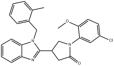1-(5-chloro-2-methoxyphenyl)-4-(1-(2-methylbenzyl)-1H-benzo[d]imidazol-2-yl)pyrrolidin-2-one Structure
