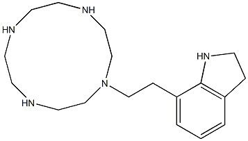 1H-Indole, 2,3-dihydro-7-[2-(1,4,7,10-tetraazacyclododec-1-yl)ethyl]- 化学構造式