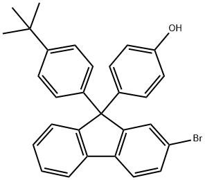4-(2-溴-9-(4-叔丁基(苯基)-9H-芴-9-基)苯酚,849222-40-8,结构式