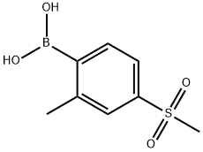 (4-甲磺酰基-2-甲基苯基)硼酸, 850033-50-0, 结构式