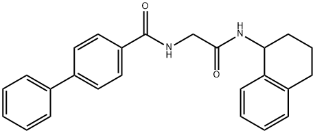 N-[2-oxo-2-(1,2,3,4-tetrahydronaphthalen-1-ylamino)ethyl]biphenyl-4-carboxamide 结构式