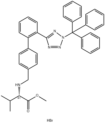 (S)-3-甲基-2-((2'-(2-三苯甲基-2H-四氮唑-5-基)-4-联苯基)甲氨基)丁酸甲酯,852160-37-3,结构式