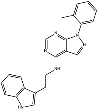 N-(2-(1H-indol-3-yl)ethyl)-1-(o-tolyl)-1H-pyrazolo[3,4-d]pyrimidin-4-amine Structure