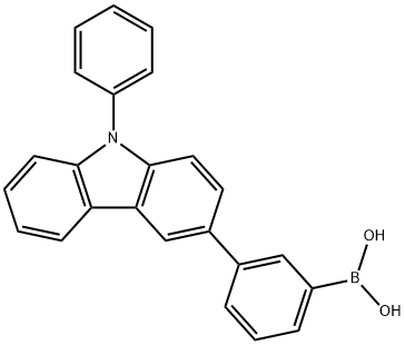 3-(9-苯基-9H-咔唑-3-基)苯基硼酸, 854952-60-6, 结构式