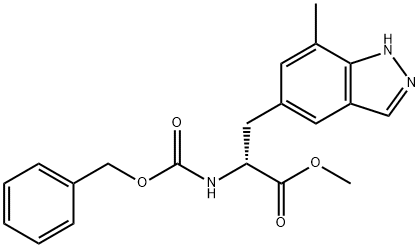 2-((苄氧基)羰基)氨基)-3-(7-甲基-1H-吲唑-5-基)丙酸甲酯, 855778-40-4, 结构式