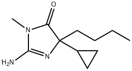 2-Imino-5-butyl-5-cyclopropyl-3-methyl-imidazolidin-4-one Structure