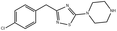1-{3-[(4-chlorophenyl)methyl]-1,2,4-thiadiazol-5-yl}piperazine Struktur