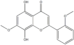 4H-1-Benzopyran-4-one, 5,8-dihydroxy-7-methoxy-2-(2-methoxyphenyl)- Struktur