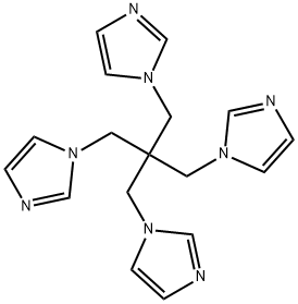 tetrakis(imidazol-1-ylmethyl)methane 化学構造式