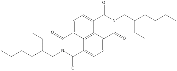 N,N'-bis(2-ethylhexyl)naphthalene-1,4,5,8-tetracarboxylic acid diimide 化学構造式