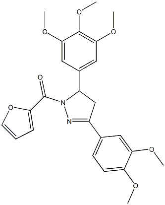 871319-09-4 [5-(3,4-dimethoxyphenyl)-3-(3,4,5-trimethoxyphenyl)-3,4-dihydropyrazol-2-yl]-(furan-2-yl)methanone