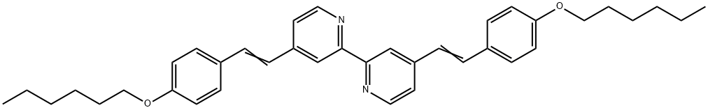 2,2'-Bipyridine, 4,4'-bis[2-[4-(hexyloxy)phenyl]ethenyl]- 结构式