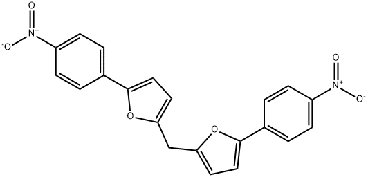 2-(4-nitrophenyl)-5-[[5-(4-nitrophenyl)furan-2-yl]methyl]furan Struktur