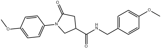 1-(4-methoxyphenyl)-N-[(4-methoxyphenyl)methyl]-5-oxopyrrolidine-3-carboxamide Struktur