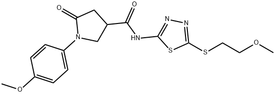 N-[5-(2-methoxyethylsulfanyl)-1,3,4-thiadiazol-2-yl]-1-(4-methoxyphenyl)-5-oxopyrrolidine-3-carboxamide Structure