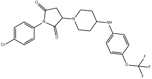 1-(4-chlorophenyl)-3-(4-{[4-(trifluoromethoxy)phenyl]amino}piperidin-1-yl)pyrrolidine-2,5-dione Structure