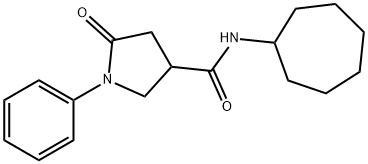 N-cycloheptyl-5-oxo-1-phenylpyrrolidine-3-carboxamide Struktur