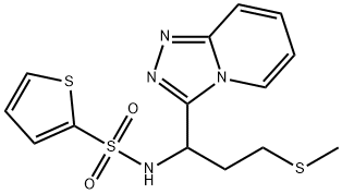N-[3-methylsulfanyl-1-([1,2,4]triazolo[4,3-a]pyridin-3-yl)propyl]thiophene-2-sulfonamide,879584-84-6,结构式